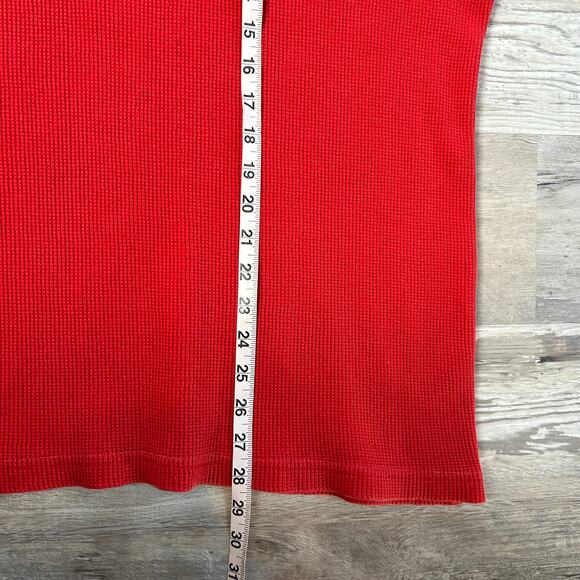 Vintage Sun Wear Red Thermal Long Sleeve Shirt 2XL | Waffle Knit Heavyweight - Picture 5 of 7